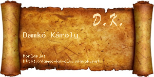 Damkó Károly névjegykártya