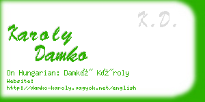 karoly damko business card